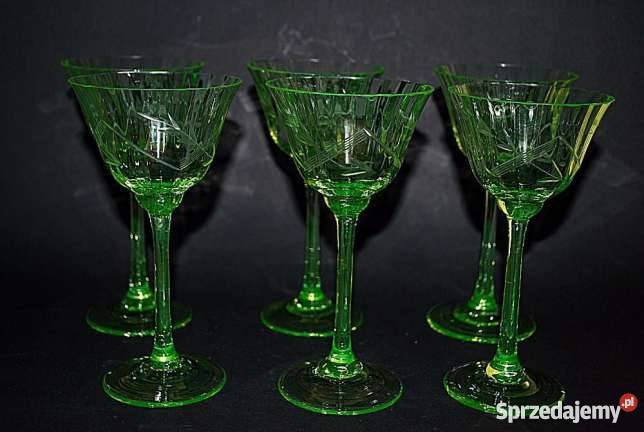 Kieliszki szkło uranowe 6 Zielona Góra