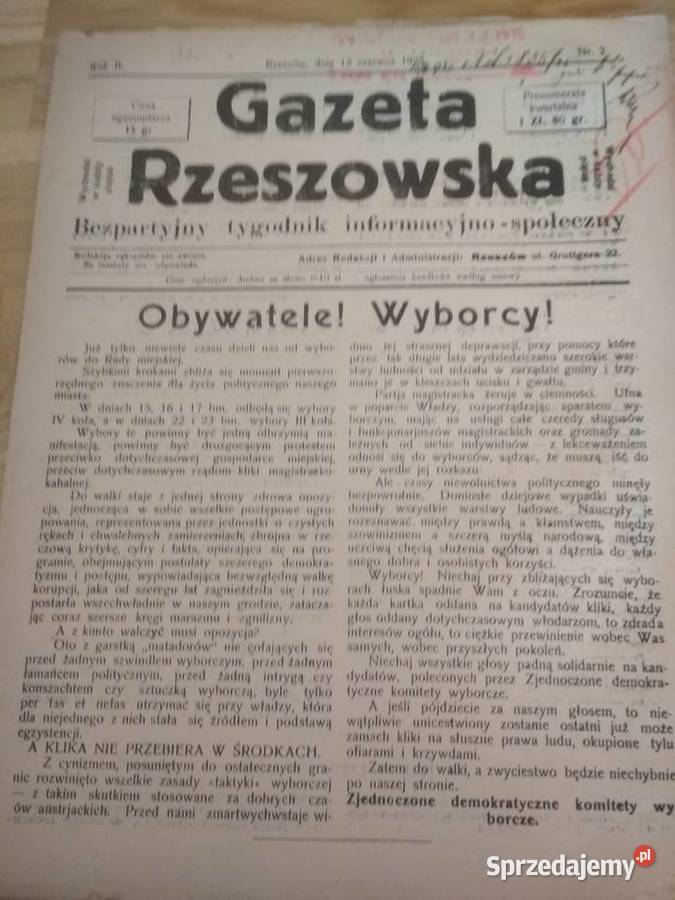 Gazeta Rzeszowska 1925 r