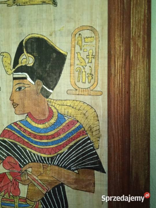 DUŻY ORYGINALNY OBRAZ MALOWANY NA PAPIRUSIE Malarstwo wielkopolskie