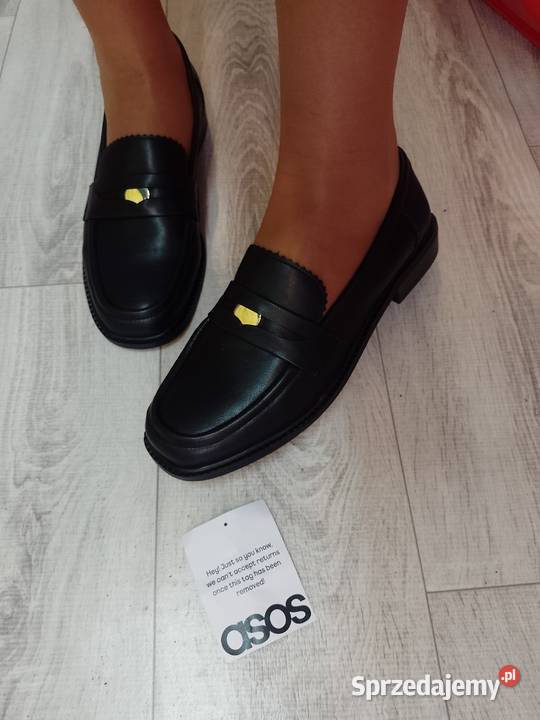 40 ASOS Design CZARNE mokasyny jesienne z czarny Półbuty Kraków sprzedam