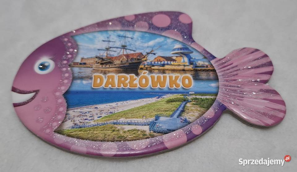 Magnes na lodówkę Darłówko różowa rybka 96x7