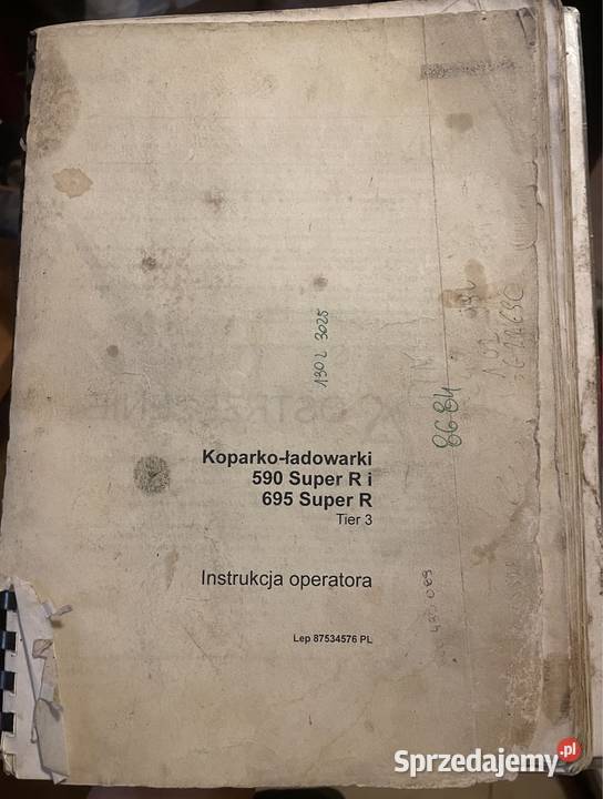 Instrukcja operatora koparkoładowarka 590 super małopolskie Biczyce Górne