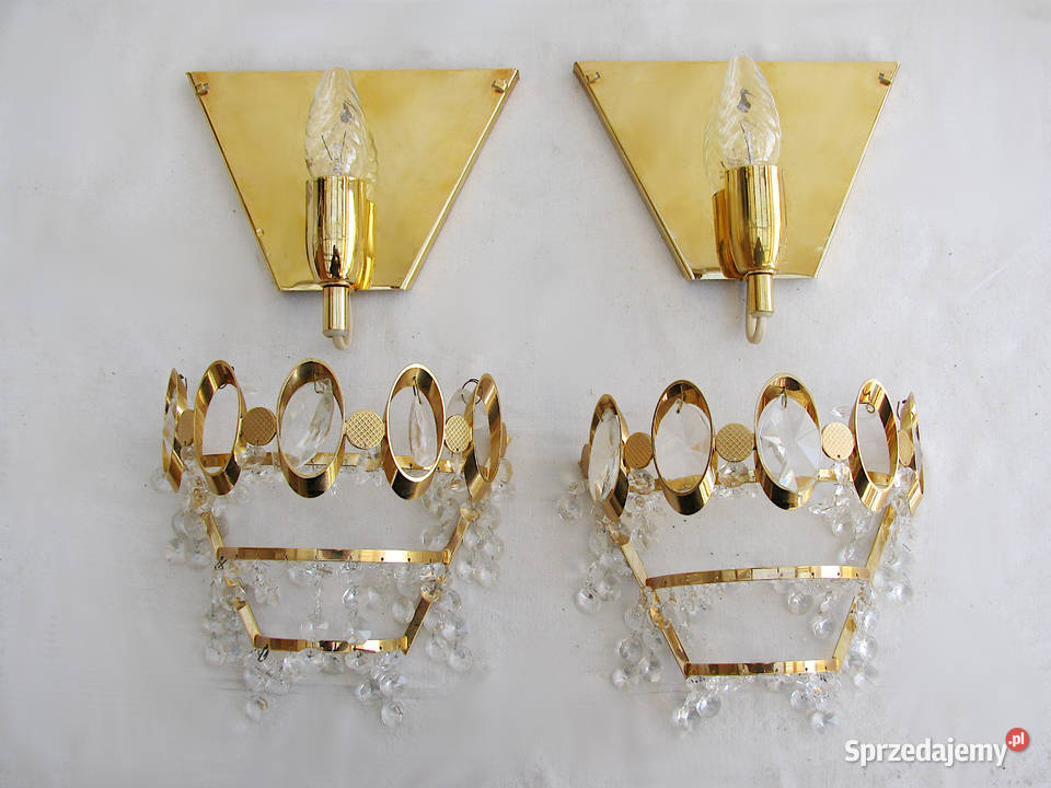 2 kinkiety mosiądz Kryształki Szczecinek