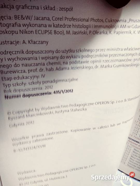 Chemia 1 rozszerzenie Operon antykwariat naukowy Warszawa
