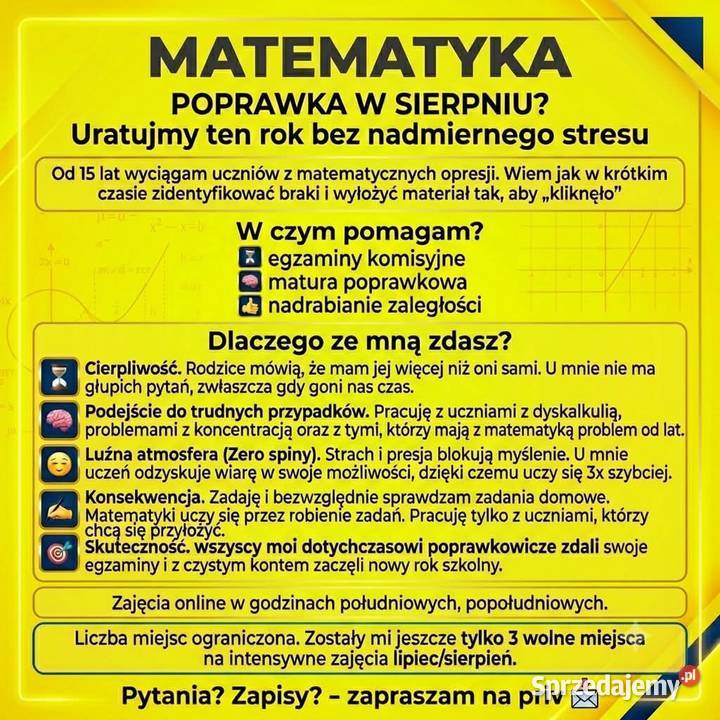 MATEMATYKA przygotowanie do poprawek