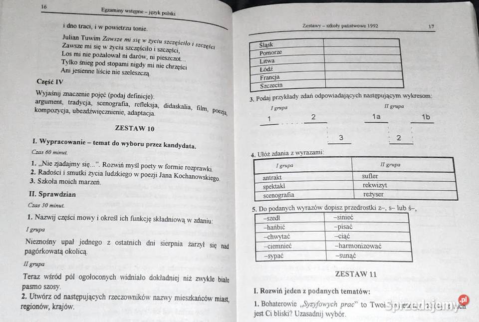 Język polski Egzaminy do szkół średnich S Rok wydania 1995 Chełm sprzedam