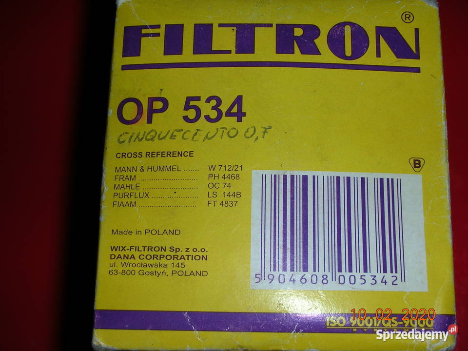 Filtr oleju Cinqueceto Chrysler Jeep Renault VG Garwolin