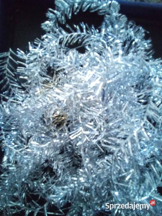 Duży zestaw łańcuchów srebrnych na choinkę PRL Dekoracje świąteczne Warszawa