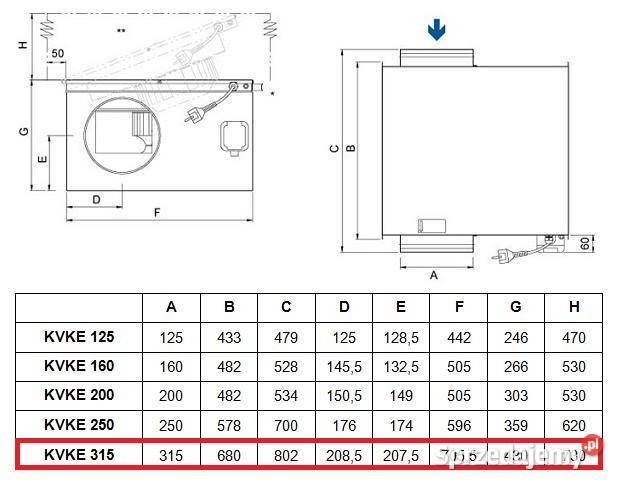 KVKE 315M wentylator promieniowy kanałowy Pszczyna sprzedam
