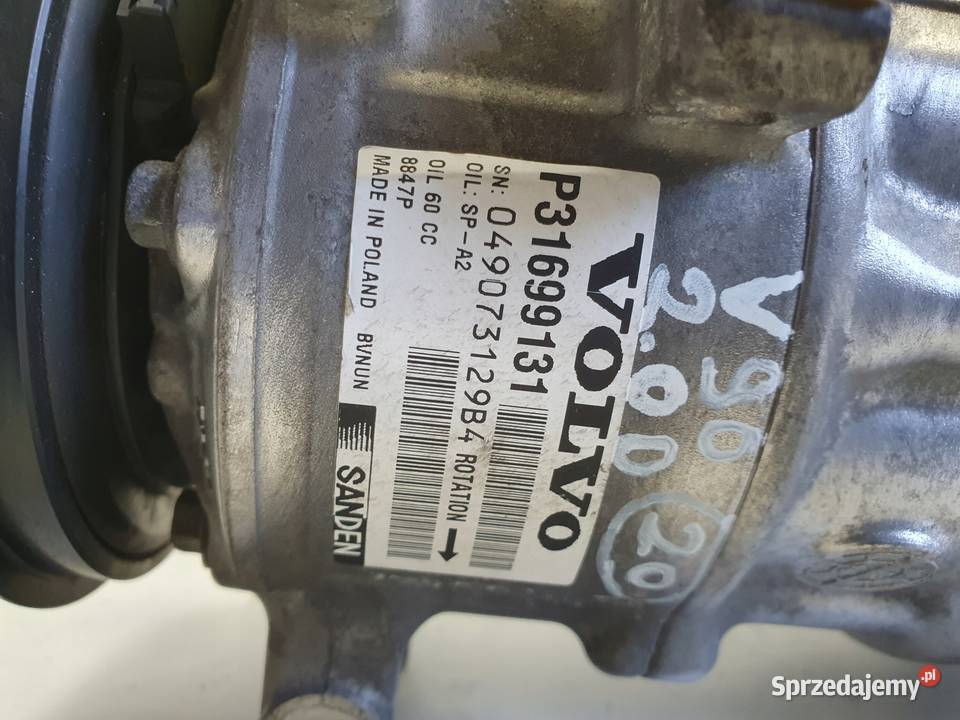 SPRĘŻARKA KLIMATYZACJI Volvo V90 II 20 D4 osobowe lubelskie Chełm