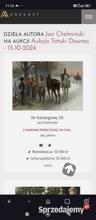 Jan Chełmiński Ułani Księstwa Warszawskiego Antyki