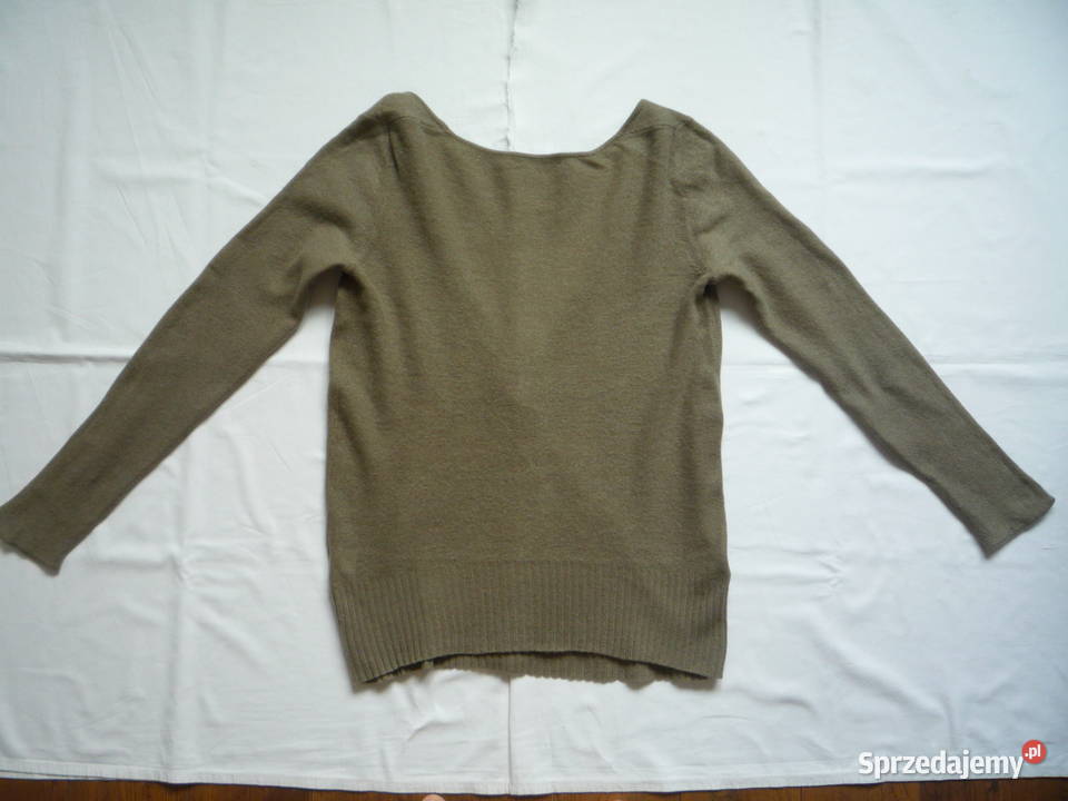 Cashflow 36S Khaki sweter kaszmir dekolt w szpic Szczecin