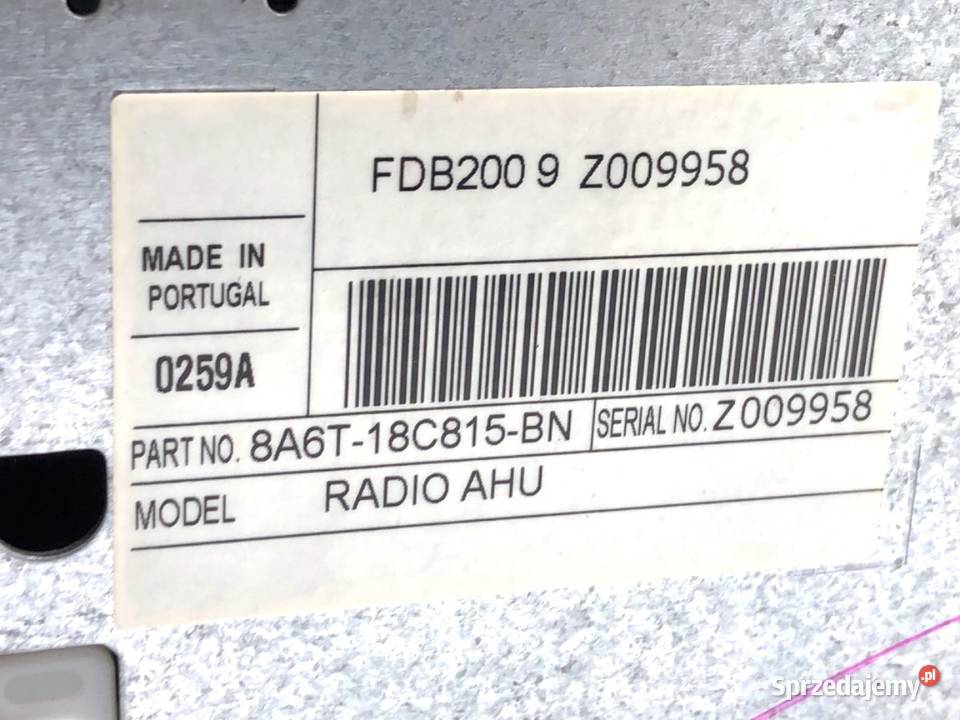 RADIO FORD FIESTA MK7 8A6T18C815BN ODTWARZACZ osobowe