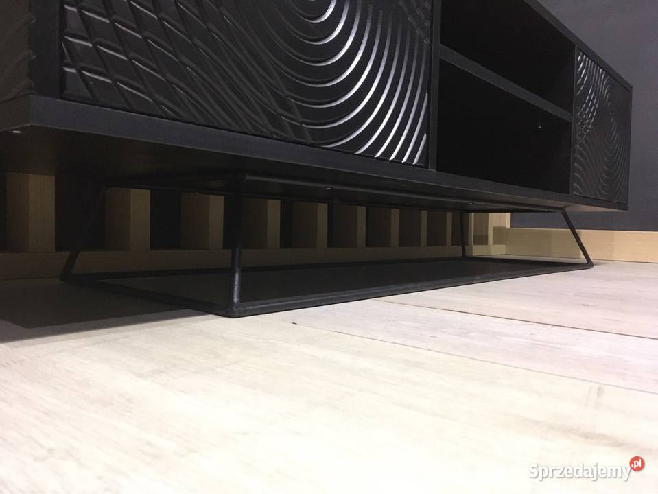 Szafka RTV sideboard 150 czarna fronty RINGS Meble podkarpackie