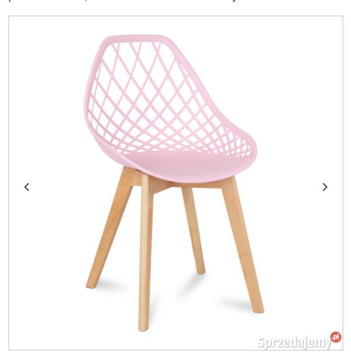 Krzesło różowe ażurowe drewniane nóżki Darmowa dostawa