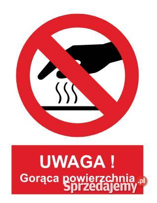 Naklejka BHP UWAGA Gorąca powierzchnia GC044 Kamionna