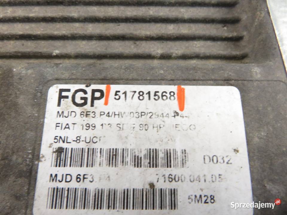 STEROWNIK FIAT GRANDE PUNTO 199 13 D Multijet 90 osobowe