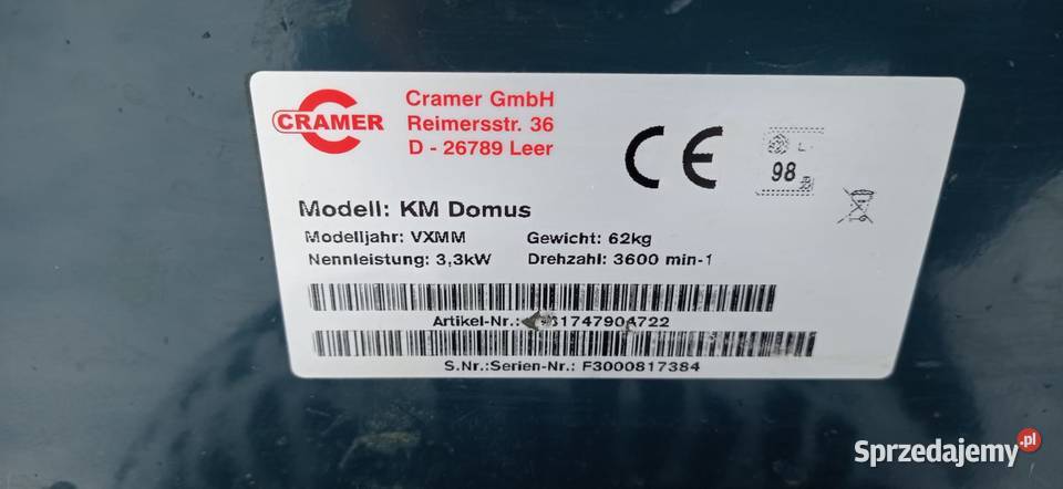 Zamiatarka Cramer do obory chlewni Gniezno sprzedam