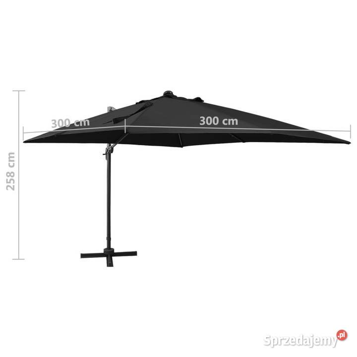 Parasol wiszący z lampkami LED i słupkiem 300 Pozostałe Warszawa