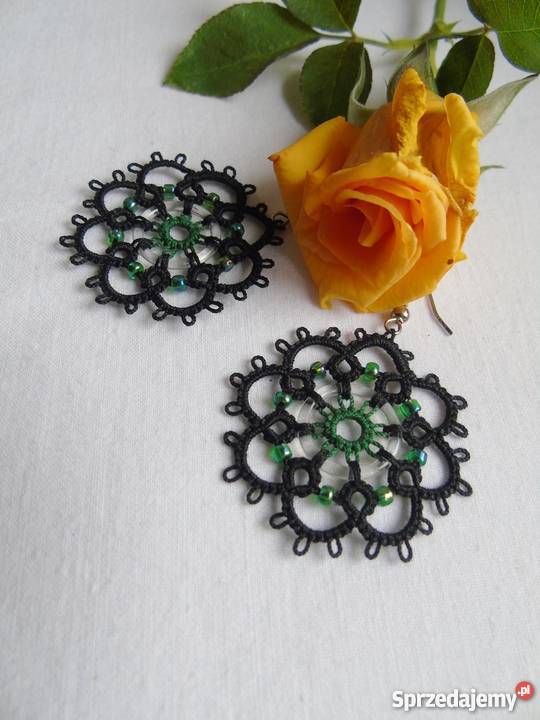 Kolczyki Frywolitkowe Kolczyki Wiśniowa