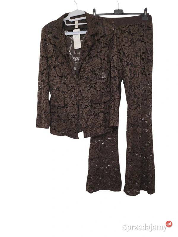 Komplet marynarka ze spodniami z koronki Rozmiar uniwersalny Marynarki i żakiety pomorskie Wejherowo