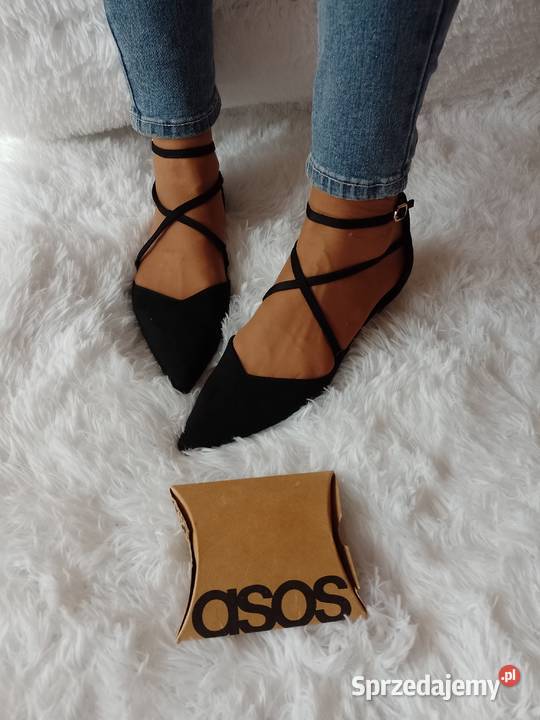 40 ASOS Design Czarne zmysłowe Baleriny z Kraków