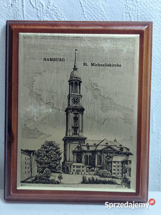 Stary Obrazek Plakietka Hamburg St łódzkie Poddębice