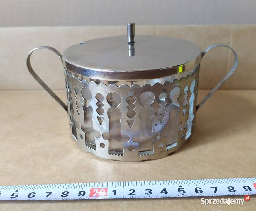 516 CUKIERNICA szklana z koszyczkiem RETRO Łódź