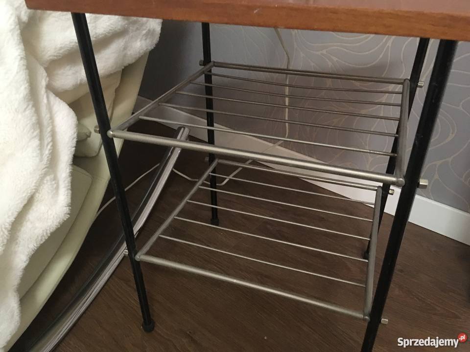 Lampa PRL ze stolikiem i gazetnikiem podłogowa Poznań
