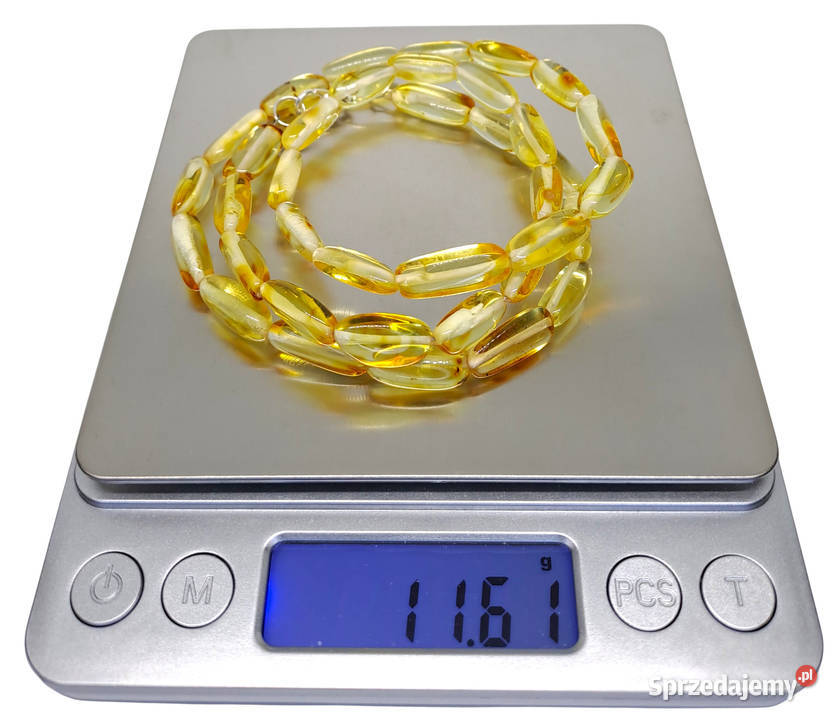 Komplet korale i bransoletka z bursztynu ryż Warszawa