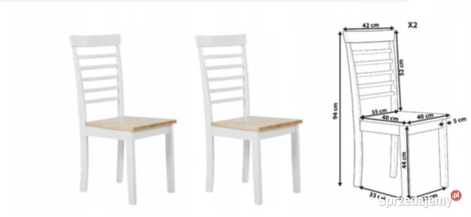 krzsło białe do jadalni 2 lite drewno 53cm Stoły, krzesła, biurka lubelskie