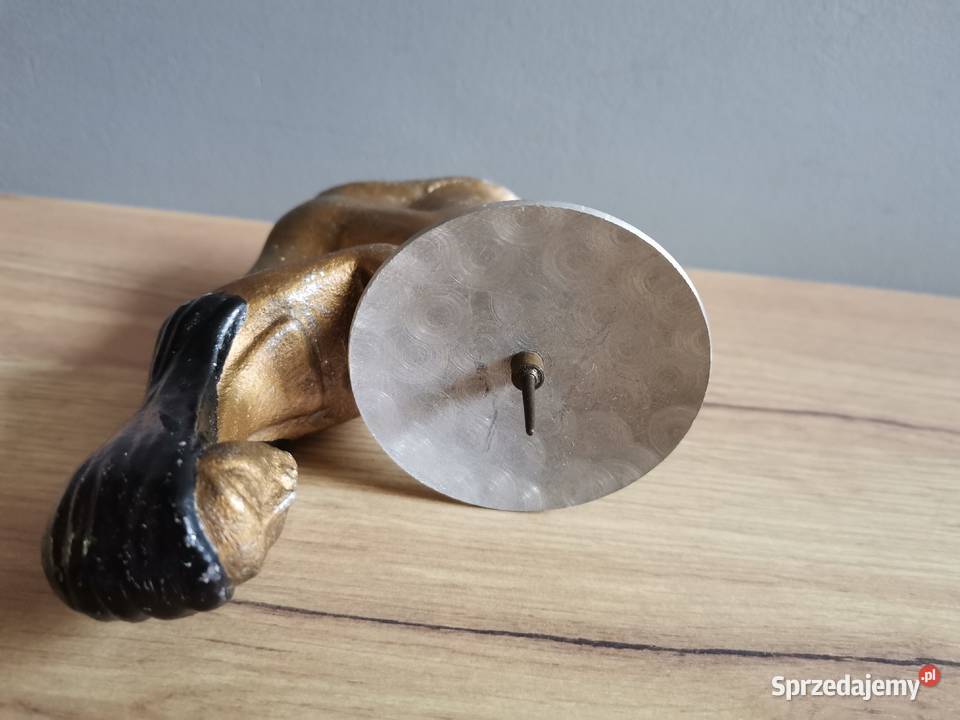 Stary metalowy świecznik figurka Egipcjaka Siemianowice Śląskie