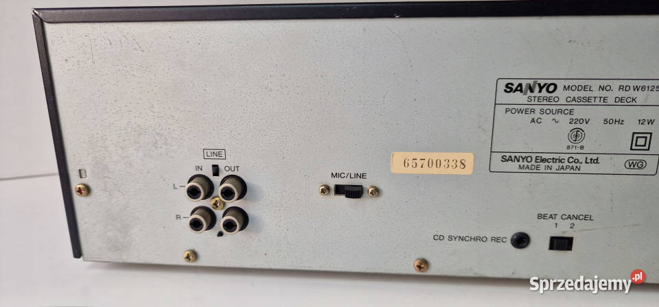SANYO RD W 6125 RDW6125 magnetofon cassette deck Międzychód
