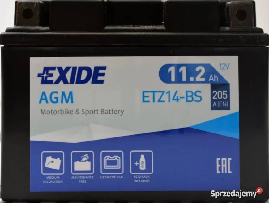 Akumulator motocyklowy EXIDE ETZ14BS YTZ14BS 12V Siedlce