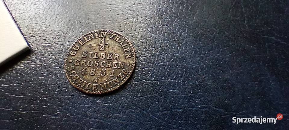 Stare monety 12 srebrnego grosza 1851 A Niemcy Lesko