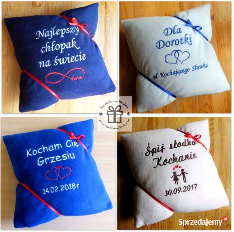Poduszka na Dzień Chłopaka prezent z haftem sprzedam