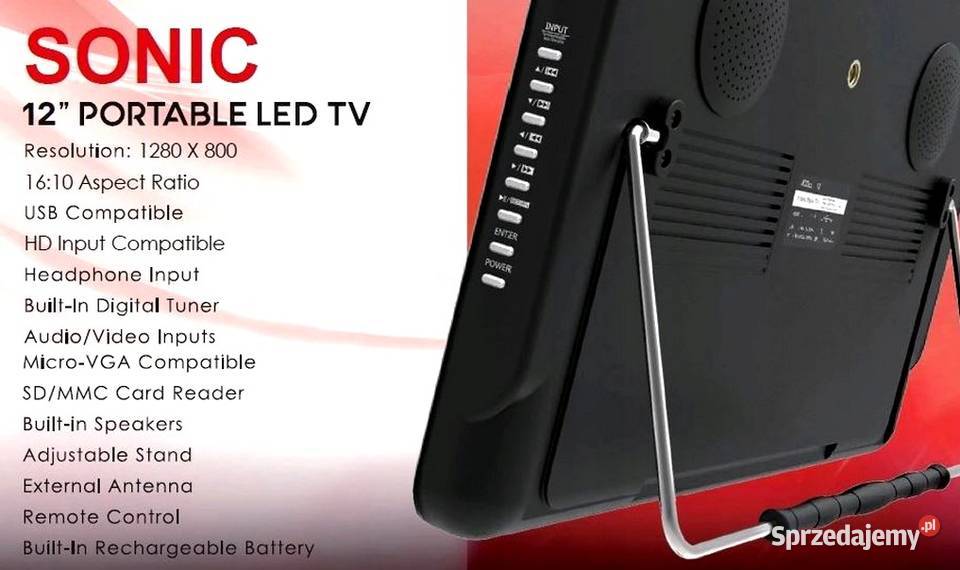 Telewizor Przenośny Samochodowy Tir 12 DVBT d HDMI Telewizory Białystok sprzedam