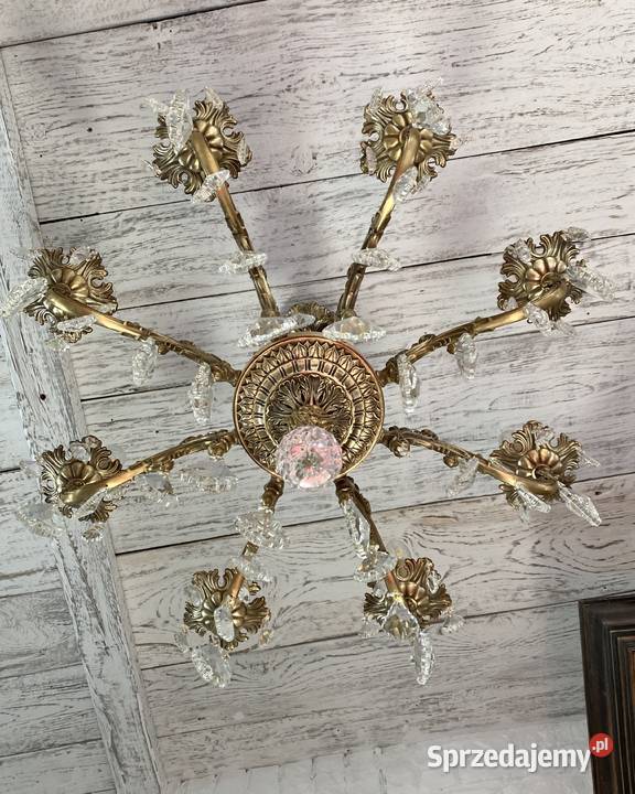 Duży Francuski Żyrandol 35 brąz kryształy 8ram Poznań sprzedam