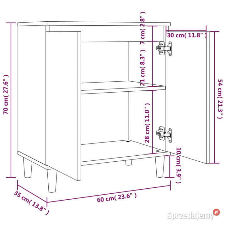 Szafka przydymiony dąb 60x35x70 WM815156 Warszawa sprzedam