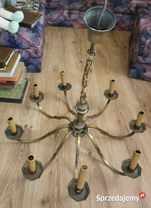 Żyrandol Lampa Mosiężna 8 Ramion Wisząca Stara małopolskie Kraków
