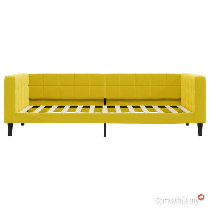Sofa z materacem do spania żółta aksamit 90x200 223cm Łóżka Łóżka i materace mazowieckie