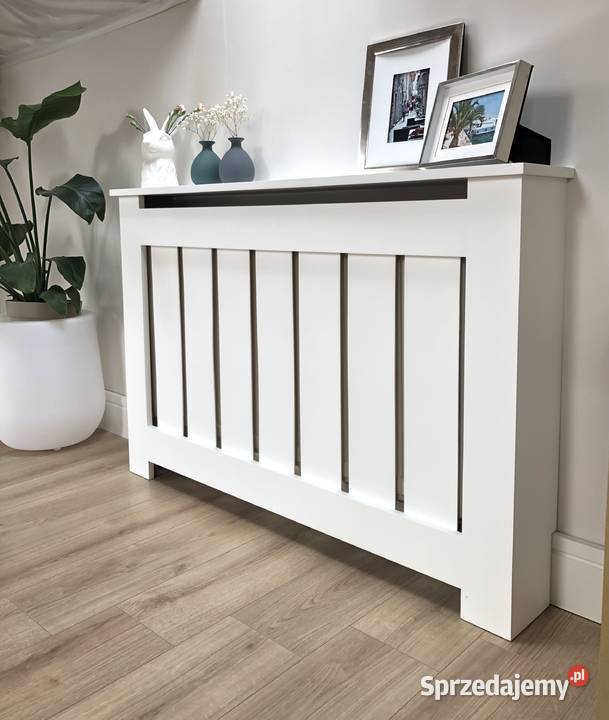 Solidna i ładna maskownica na kaloryfera Wysoka biały Brzuśnik
