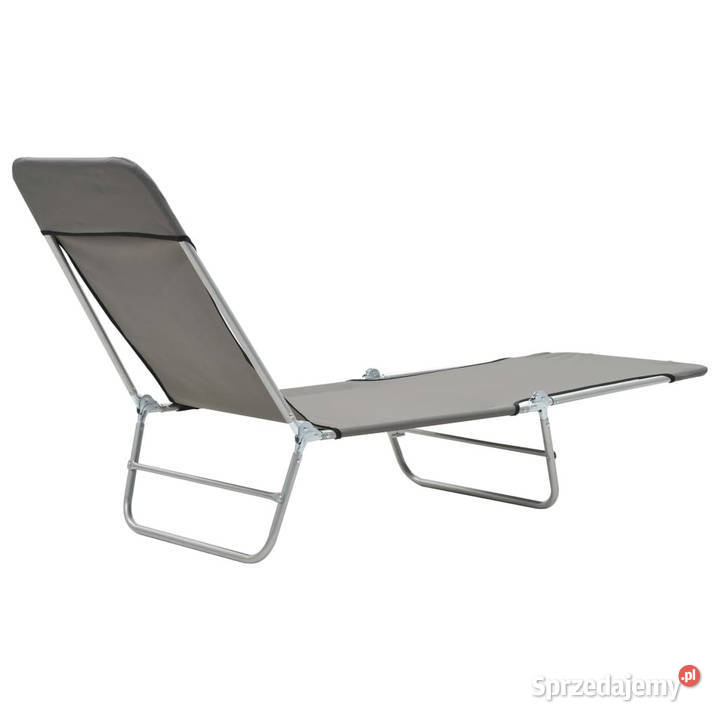 Składane leżaki 2 stal i tkanina szare WM44302 sprzedam