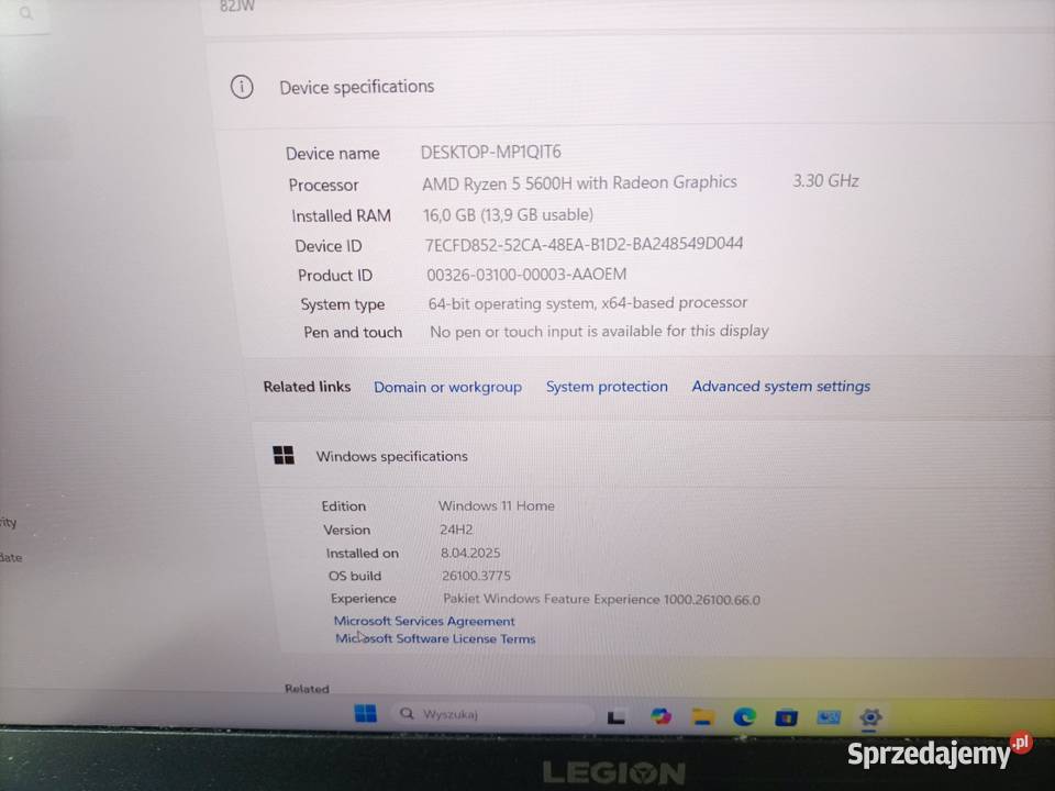 Laptop LENOVO Legion 5 15ACH6 Katowice