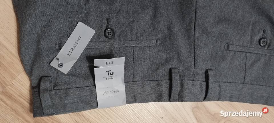 Spodnie męskie TU MAN W36 L34 szare GREY lubelskie Zamość sprzedam
