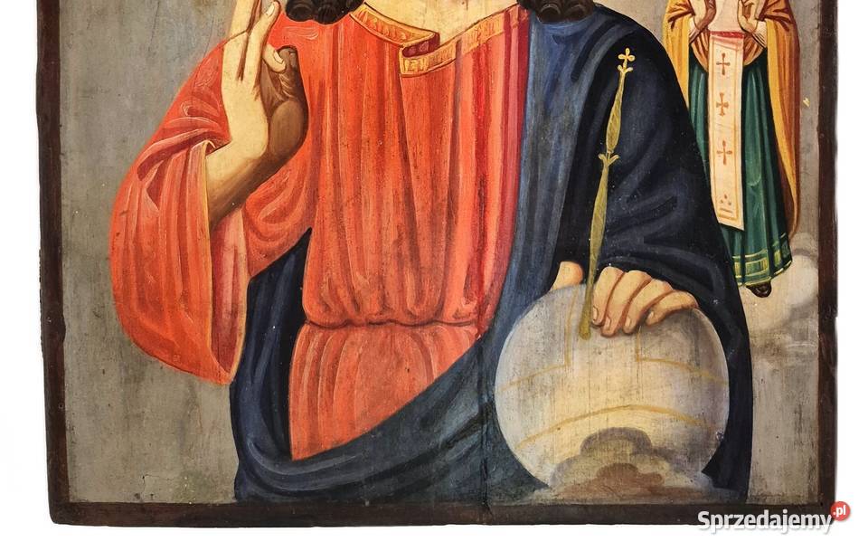 Ikona Jezus Chrystus Władca Świata 0325 Antyki, Sztuka, Kolekcje mazowieckie Warszawa