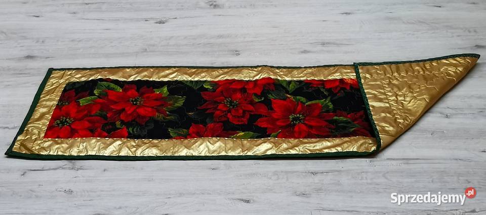 Sw21 Zloty Bieżnik świąteczny Patchwork Obrusy i serwety mazowieckie Piaseczno