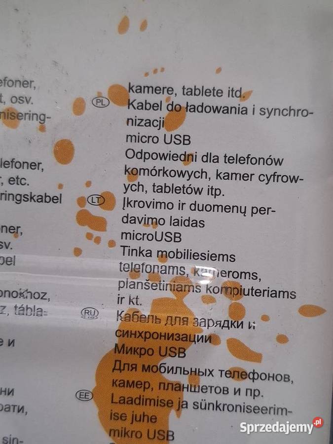 Nowy kabel Micro USB 1m pleciony czarnobiały Otwock sprzedam