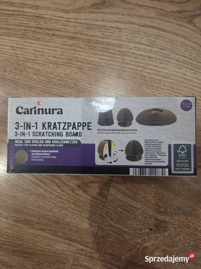 Drapak kota 3w1 kartonowy Carinura z piłką i Pabianice