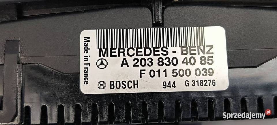 PANEL KLIMATYZACJI MERCDESBENZ C 160 A2038304085 osobowe kujawsko-pomorskie Lipno